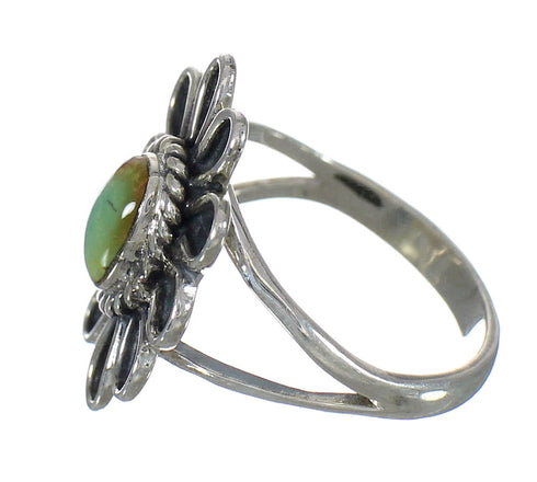 Authentic Sterling Silver Turquoise Flower Ring Size 4-3/4 FX91434