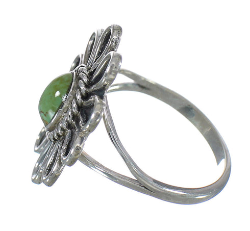 Genuine Sterling Silver Turquoise Flower Ring Size 5-1/4 FX91436