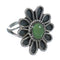 Sterling Silver Turquoise Flower Jewelry Ring Size 8-1/4 FX91450