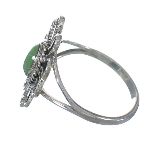 Sterling Silver Turquoise Flower Jewelry Ring Size 8-1/4 FX91450