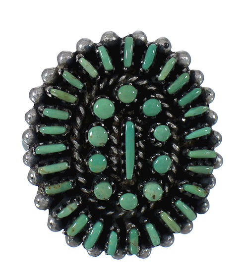 Genuine Sterling Silver Turquoise Needlepoint Ring Size 5-1/2 FX91842