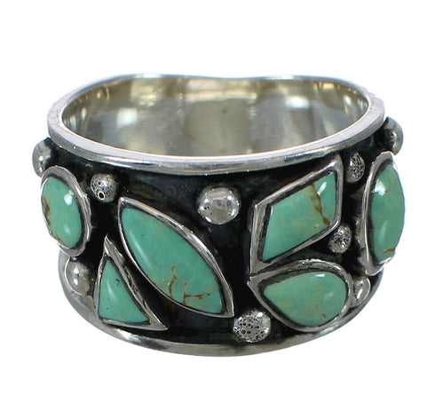 Southwest Genuine Sterling Silver Turquoise Ring Size 7 YX90742