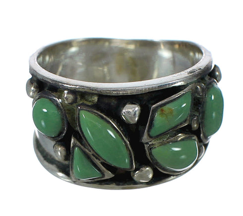 Southwestern Genuine Sterling Silver And Turquoise Ring Size 4-3/4 YX90751