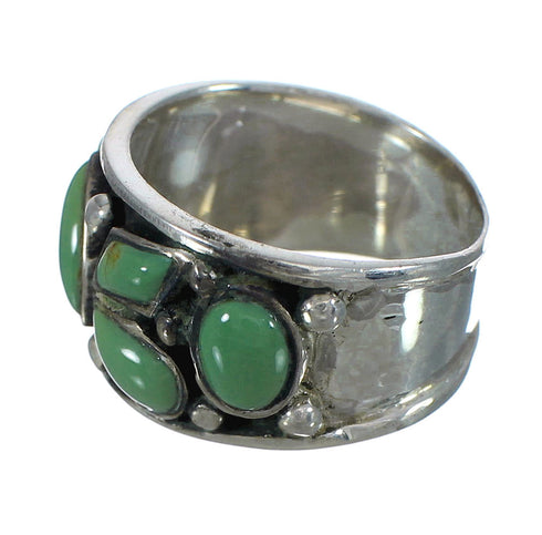 Southwestern Genuine Sterling Silver And Turquoise Ring Size 4-3/4 YX90751