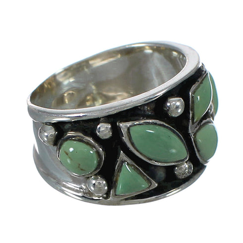 Southwestern Turquoise Silver Ring Size 6 YX90755