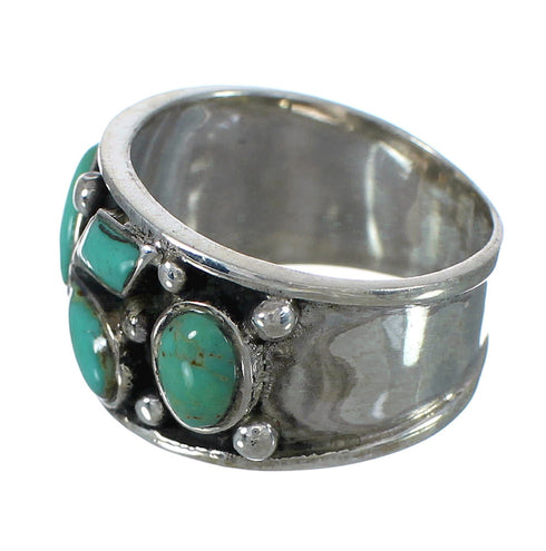 Southwest Turquoise And Sterling Silver Ring Size 5 YX90764