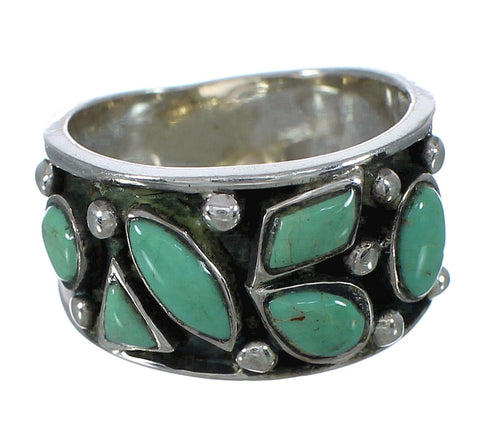 Southwest Turquoise And Authentic Sterling Silver Ring Size 7-3/4 YX90770