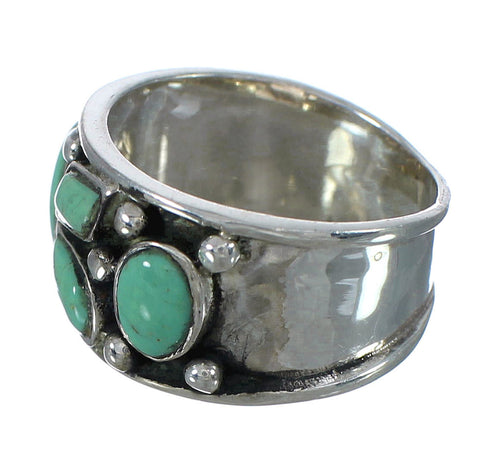 Southwest Turquoise And Authentic Sterling Silver Ring Size 7-3/4 YX90770