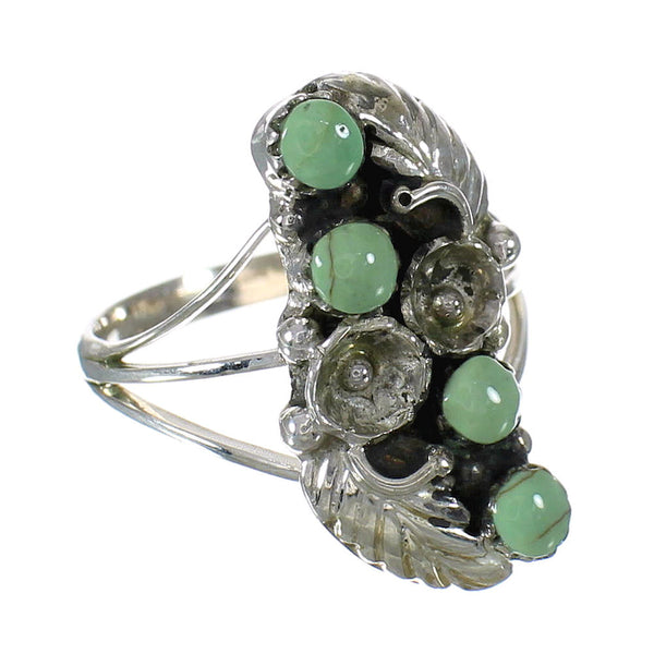 Genuine Sterling Silver Turquoise Jewelry Ring Size 7-3/4 FX91866