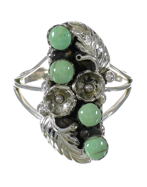Genuine Sterling Silver Turquoise Jewelry Ring Size 7-3/4 FX91866