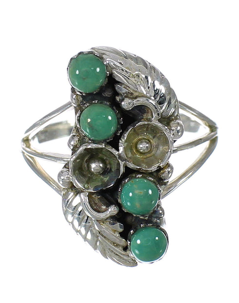 Genuine Sterling Silver Turquoise Ring Size 5-3/4 FX91869