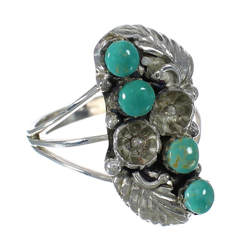Genuine Sterling Silver Turquoise Ring Size 6 FX91882
