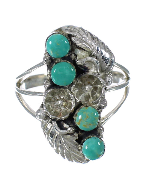 Sterling Silver Turquoise Jewelry Ring Size 8 FX91883
