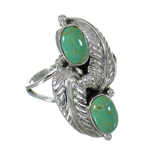 Southwestern Sterling Silver Turquoise Jewelry Ring Size 8 FX91476