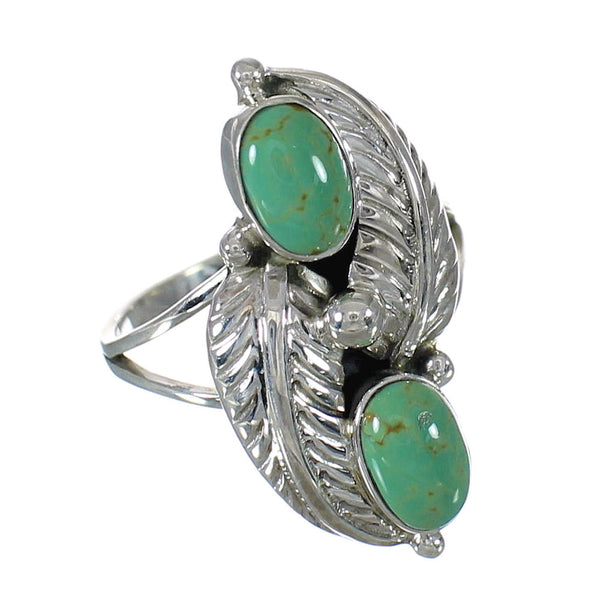 Southwestern Sterling Silver Turquoise Jewelry Ring Size 8 FX91476