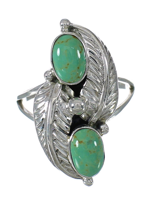 Southwestern Sterling Silver Turquoise Jewelry Ring Size 8 FX91476