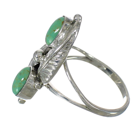 Southwestern Sterling Silver Turquoise Jewelry Ring Size 8 FX91476