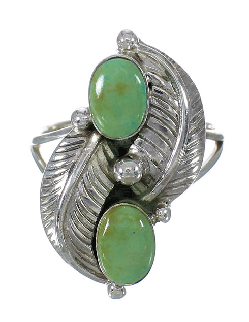 Authentic Sterling Silver Turquoise Ring Size 7-1/2 FX91502