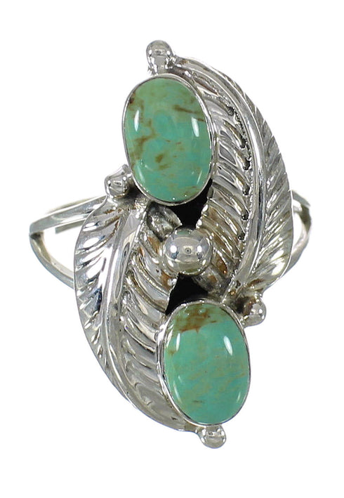 Authentic Sterling Silver Turquoise Jewelry Ring Size 8-1/4 FX91550