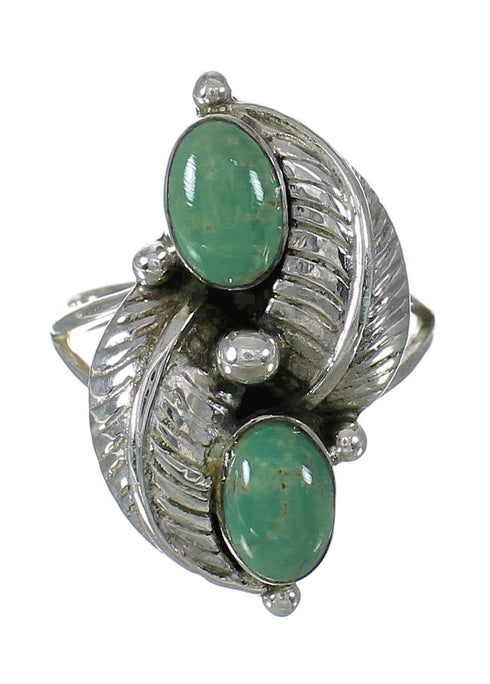 Genuine Sterling Silver Turquoise Ring Size 6-3/4 FX91558