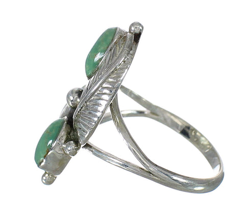 Genuine Sterling Silver Turquoise Ring Size 5-1/2 FX91555