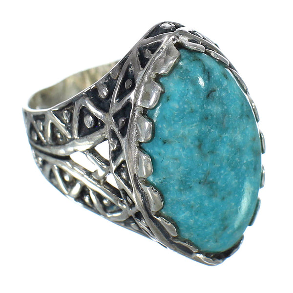 Authentic Sterling Silver Turquoise Southwest Ring Size 7-3/4 FX93390