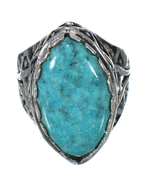 Authentic Sterling Silver Turquoise Southwest Ring Size 7-3/4 FX93390