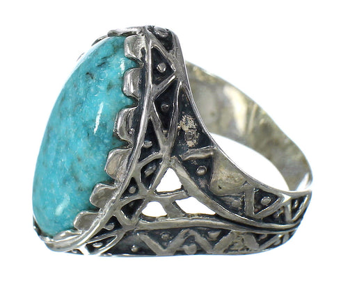 Authentic Sterling Silver Turquoise Southwest Ring Size 7-3/4 FX93390