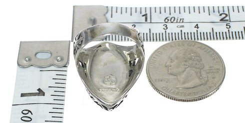 Authentic Sterling Silver Turquoise Southwest Ring Size 7-3/4 FX93390