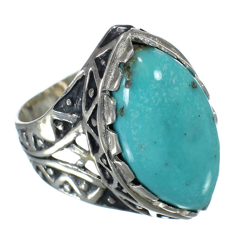 Southwest Turquoise Sterling Silver Jewelry Ring Size 6-3/4 FX93399