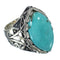 Southwest Turquoise Sterling Silver Jewelry Ring Size 6-3/4 FX93399