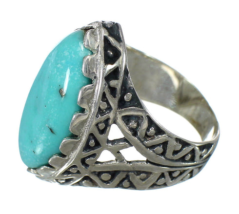 Southwest Turquoise Sterling Silver Jewelry Ring Size 6-3/4 FX93399