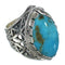 Genuine Sterling Silver Turquoise Southwest Ring Size 5-1/4 FX93404