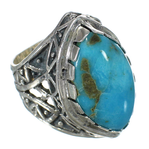 Genuine Sterling Silver Turquoise Southwest Ring Size 5-1/4 FX93404
