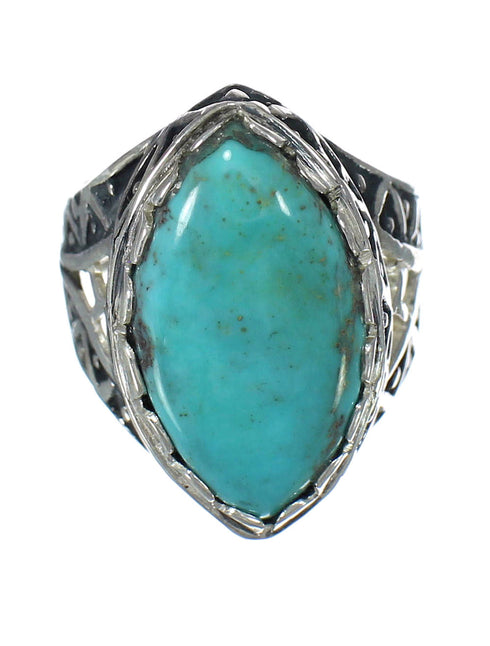 Authentic Sterling Silver Turquoise Ring Size 7-3/4 FX93422