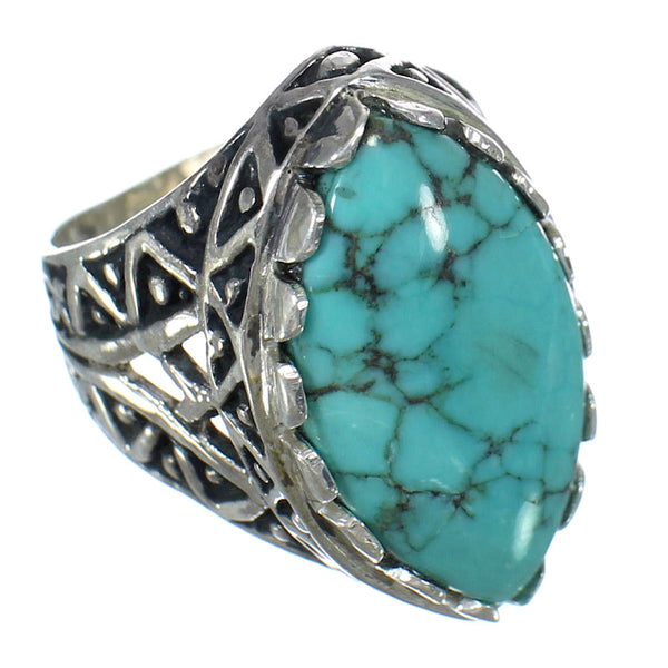 Southwest Turquoise Sterling Silver Ring Size 5-3/4 FX93432
