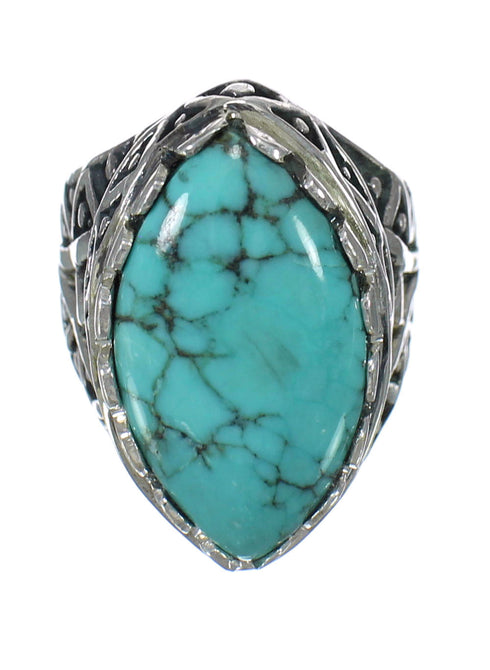 Southwest Turquoise Sterling Silver Ring Size 5-3/4 FX93432