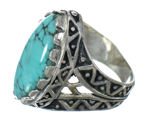 Southwest Turquoise Sterling Silver Ring Size 5-3/4 FX93432