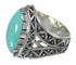 Genuine Sterling Silver Turquoise Jewelry Ring Size 8 FX93435