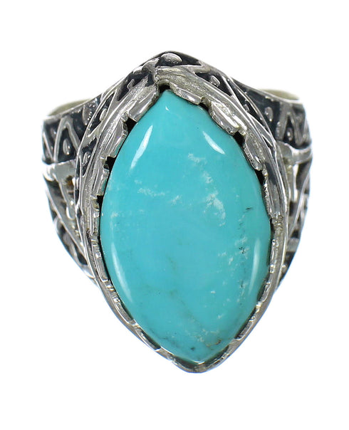 Authentic Sterling Silver Turquoise Ring Size 8-3/4 FX93437