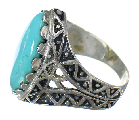 Authentic Sterling Silver Turquoise Ring Size 8-3/4 FX93437