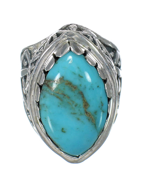 Southwest Sterling Silver Turquoise Jewelry Ring Size 7-1/2 FX93457