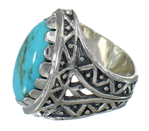 Southwest Sterling Silver Turquoise Jewelry Ring Size 7-1/2 FX93457