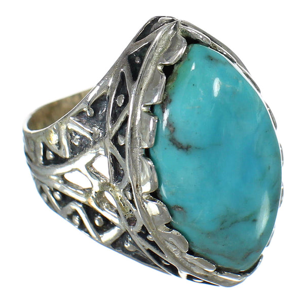 Genuine Sterling Silver Turquoise Southwest Ring Size 5-1/4 FX93460