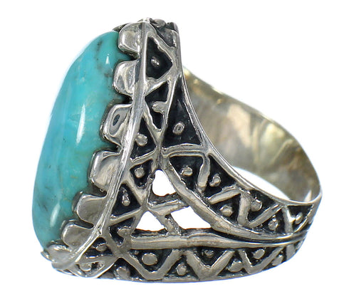 Genuine Sterling Silver Turquoise Southwest Ring Size 5-1/4 FX93460