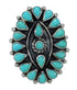 Authentic Sterling Silver Turquoise Needlepoint Ring Size 4-3/4 RX92839