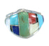 Multicolor Inlay Silver Southwestern Ring Size 4-1/2 AX87794