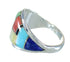 Multicolor Inlay Silver Southwestern Ring Size 4-1/2 AX87794