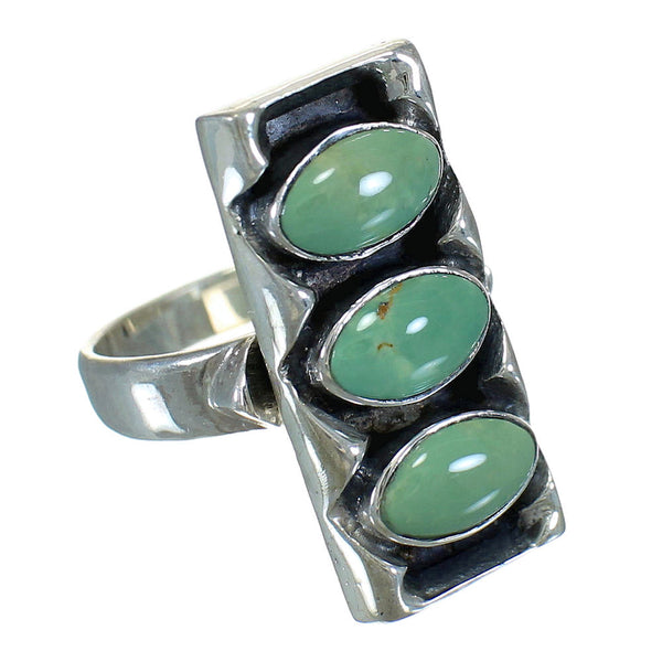 Southwestern Silver And Turquoise Ring Size 4-3/4 FX90381