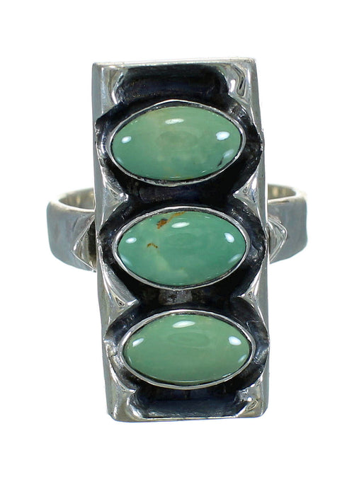 Southwestern Silver And Turquoise Ring Size 4-3/4 FX90381